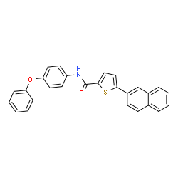 ChemSpider 2D Image | 5-(2-Naphthyl)-N-(4-phenoxyphenyl)-2-thiophenecarboxamide | C27H19NO2S