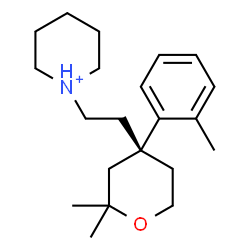 ChemSpider 2D Image | 1-{2-[(4R)-2,2-Dimethyl-4-(2-methylphenyl)tetrahydro-2H-pyran-4-yl]ethyl}piperidinium | C21H34NO