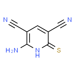 ChemSpider 2D Image | 2-amino-6-mercaptopyridine-3,5-dicarbonitrile | C7H4N4S