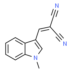 ChemSpider 2D Image | [(1-Methyl-1H-indol-3-yl)methylene]malononitrile | C13H9N3