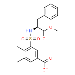 ChemSpider 2D Image | 3-{[(2S)-1-Methoxy-1-oxo-3-phenyl-2-propanyl]sulfamoyl}-4,5-dimethylbenzoate | C19H20NO6S
