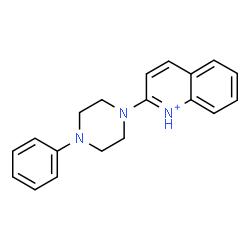 ChemSpider 2D Image | 2-(4-Phenyl-1-piperazinyl)quinolinium | C19H20N3