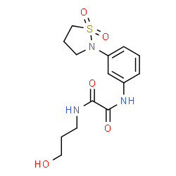 ChemSpider 2D Image | N-[3-(1,1-Dioxido-1,2-thiazolidin-2-yl)phenyl]-N'-(3-hydroxypropyl)ethanediamide | C14H19N3O5S