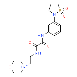 ChemSpider 2D Image | 4-(2-{[{[3-(1,1-Dioxido-1,2-thiazolidin-2-yl)phenyl]amino}(oxo)acetyl]amino}ethyl)morpholin-4-ium | C17H25N4O5S