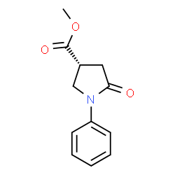ChemSpider 2D Image | Methyl (3R)-5-oxo-1-phenyl-3-pyrrolidinecarboxylate | C12H13NO3