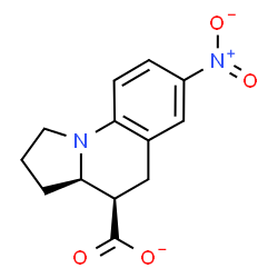 ChemSpider 2D Image | (3aR,4R)-7-Nitro-1,2,3,3a,4,5-hexahydropyrrolo[1,2-a]quinoline-4-carboxylate | C13H13N2O4
