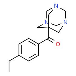 ChemSpider 2D Image | (4-Ethylphenyl)(1,3,5-triazatricyclo[3.3.1.1~3,7~]dec-7-yl)methanone | C16H21N3O