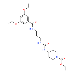 ChemSpider 2D Image | Ethyl 4-[({3-[(3,5-diethoxybenzoyl)amino]propyl}carbamoyl)amino]-1-piperidinecarboxylate | C23H36N4O6