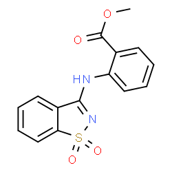 ChemSpider 2D Image | Methyl 2-[(1,1-dioxido-1,2-benzothiazol-3-yl)amino]benzoate | C15H12N2O4S