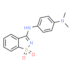 ChemSpider 2D Image | N'-(1,1-Dioxido-1,2-benzothiazol-3-yl)-N,N-dimethyl-1,4-benzenediamine | C15H15N3O2S