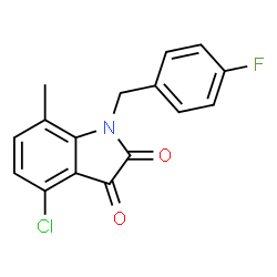 ChemSpider 2D Image | 4-Chloro-1-(4-fluorobenzyl)-7-methyl-1H-indole-2,3-dione | C16H11ClFNO2