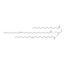 ChemSpider 2D Image | 2-[(11Z)-11-Icosenoyloxy]-3-(tetradecanoyloxy)propyl (15Z)-15-tetracosenoate | C61H114O6