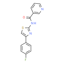ChemSpider 2D Image | N-[4-(4-Fluorophenyl)-1,3-thiazol-2-yl]nicotinamide | C15H10FN3OS