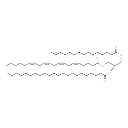 ChemSpider 2D Image | (2S)-1-[(5Z,8Z,11Z,14Z)-5,8,11,14-Icosatetraenoyloxy]-3-(pentadecanoyloxy)-2-propanyl docosanoate | C60H108O6