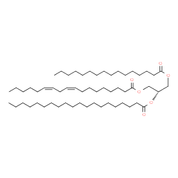 ChemSpider 2D Image | 1-[(9Z,12Z)-9,12-Octadecadienoyloxy]-3-(palmitoyloxy)-2-propanyl icosanoate | C57H106O6