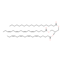 ChemSpider 2D Image | (2S)-2,3-Bis[(6Z,9Z,12Z,15Z)-6,9,12,15-octadecatetraenoyloxy]propyl icosanoate | C59H98O6