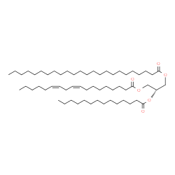 ChemSpider 2D Image | 3-[(9Z,12Z)-9,12-Octadecadienoyloxy]-2-(tetradecanoyloxy)propyl tetracosanoate | C59H110O6