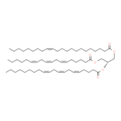 ChemSpider 2D Image | (2S)-2-[(5Z,8Z,11Z)-5,8,11-Icosatrienoyloxy]-3-[(6Z,9Z,12Z)-6,9,12-octadecatrienoyloxy]propyl (13Z)-13-docosenoate | C63H108O6