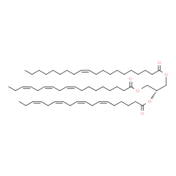 ChemSpider 2D Image | 2-[(6Z,9Z,12Z,15Z)-6,9,12,15-Octadecatetraenoyloxy]-3-[(9Z,12Z,15Z)-9,12,15-octadecatrienoyloxy]propyl (11Z)-11-icosenoate | C59H98O6