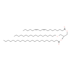 ChemSpider 2D Image | (2R)-1-[(9Z,12Z)-9,12-Octadecadienoyloxy]-3-(octadecyloxy)-2-propanyl tetracosanoate | C63H120O5