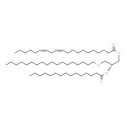 ChemSpider 2D Image | (2R)-3-(Octadecyloxy)-2-(pentadecanoyloxy)propyl (11Z,14Z)-11,14-icosadienoate | C56H106O5