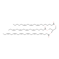 ChemSpider 2D Image | (2S)-1-[(8Z,11Z,14Z)-8,11,14-Icosatrienoyloxy]-3-[(6Z,9Z,12Z,15Z)-6,9,12,15-octadecatetraenoyloxy]-2-propanyl (4Z,7Z,10Z,13Z,16Z,19Z)-4,7,10,13,16,19-docosahexaenoate | C63H96O6