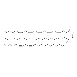ChemSpider 2D Image | (2R)-2-[(11Z,14Z)-11,14-Icosadienoyloxy]-3-[(9Z,12Z,15Z)-9,12,15-octadecatrienoyloxy]propyl (4Z,7Z,10Z,13Z,16Z)-4,7,10,13,16-docosapentaenoate | C63H102O6