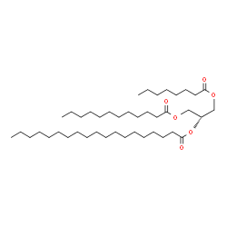 ChemSpider 2D Image | 1-(Dodecanoyloxy)-3-(octanoyloxy)-2-propanyl nonadecanoate | C42H80O6