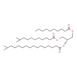 ChemSpider 2D Image | 1-(Decanoyloxy)-3-[(10-methylundecanoyl)oxy]-2-propanyl 15-methylhexadecanoate | C42H80O6