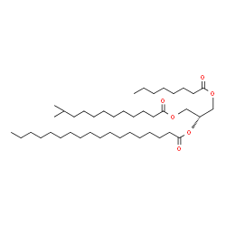 ChemSpider 2D Image | 1-[(11-Methyldodecanoyl)oxy]-3-(octanoyloxy)-2-propanyl stearate | C42H80O6