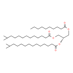 ChemSpider 2D Image | 1-(Decanoyloxy)-3-[(12-methyltridecanoyl)oxy]-2-propanyl 13-methyltetradecanoate | C42H80O6