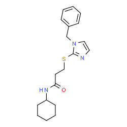 ChemSpider 2D Image | 3-[(1-Benzyl-1H-imidazol-2-yl)sulfanyl]-N-cyclohexylpropanamide | C19H25N3OS