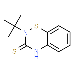 ChemSpider 2D Image | 2H-1,2,4-benzothiadiazine-3-thiol, 2-(1,1-dimethylethyl)- | C11H14N2S2
