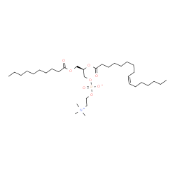 ChemSpider 2D Image | (2R)-3-(Decanoyloxy)-2-[(9Z)-9-hexadecenoyloxy]propyl 2-(trimethylammonio)ethyl phosphate | C34H66NO8P
