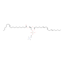 ChemSpider 2D Image | (2R)-2-[(6E,9E,12E)-6,9,12-Octadecatrienoyloxy]-3-[(11E)-11-octadecenoyloxy]propyl 2-(trimethylammonio)ethyl phosphate | C44H80NO8P