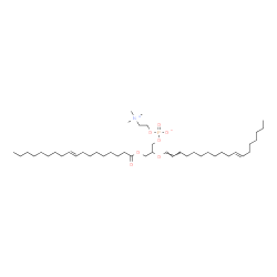 ChemSpider 2D Image | 2-[(1E,11E)-1,11-Octadecadien-1-yloxy]-3-[(9E)-9-octadecenoyloxy]propyl 2-(trimethylammonio)ethyl phosphate | C44H84NO7P