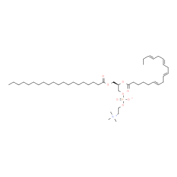 ChemSpider 2D Image | (2R)-3-(Icosanoyloxy)-2-[(6E,9E,12E,15E)-6,9,12,15-octadecatetraenoyloxy]propyl 2-(trimethylammonio)ethyl phosphate | C46H84NO8P