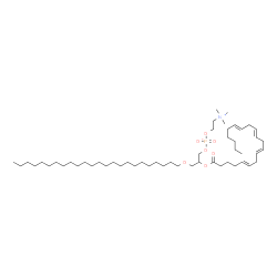 ChemSpider 2D Image | 2-[(5E,8E,11E,14E)-5,8,11,14-Icosatetraenoyloxy]-3-(tetracosyloxy)propyl 2-(trimethylammonio)ethyl phosphate | C52H98NO7P