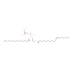 ChemSpider 2D Image | 3-({[(2S)-2,3-Dihydroxypropoxy](hydroxy)phosphoryl}oxy)-2-(tetradecanoyloxy)propyl (11Z)-11-octadecenoate | C38H73O10P