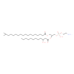 ChemSpider 2D Image | (2R)-3-{[(2-Aminoethoxy)(hydroxy)phosphoryl]oxy}-2-[(3-hydroxydodecanoyl)oxy]propyl 17-methyloctadecanoate | C36H72NO9P