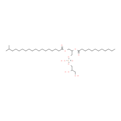 ChemSpider 2D Image | 3-{[(2,3-Dihydroxypropoxy)(hydroxy)phosphoryl]oxy}-2-(dodecanoyloxy)propyl 17-methyloctadecanoate | C37H73O10P