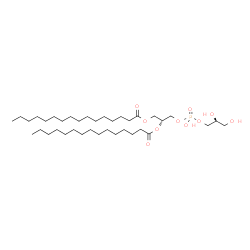ChemSpider 2D Image | (2R)-3-({[(2S)-2,3-Dihydroxypropoxy](hydroxy)phosphoryl}oxy)-2-(pentadecanoyloxy)propyl palmitate | C37H73O10P