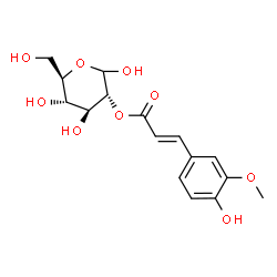 ChemSpider 2D Image | 2-O-[(2E)-3-(4-Hydroxy-3-methoxyphenyl)-2-propenoyl]-D-glucopyranose | C16H20O9