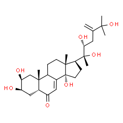 ChemSpider 2D Image | (2beta,3beta,5beta,9xi,22R)-2,3,14,20,22,25-Hexahydroxyergosta-7,24(28)-dien-6-one | C28H44O7
