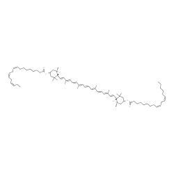 ChemSpider 2D Image | (3S,3'S,5R,5'R,6S,6'S)-3-[(9Z,12Z)-9,12-Octadecadienoyloxy]-5,5',6,6'-tetrahydro-5,6:5',6'-diepoxy-beta,beta-caroten-3'-yl (9Z,12Z,15Z)-9,12,15-octadecatrienoate | C76H114O6