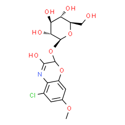 ChemSpider 2D Image | 5-Chloro-3-hydroxy-7-methoxy-2H-1,4-benzoxazin-2-yl beta-D-glucopyranoside | C15H18ClNO9