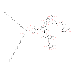 ChemSpider 2D Image | (2S,3R,4E)-3-Hydroxy-2-{(Z)-[(9E)-1-hydroxy-9-octadecen-1-ylidene]amino}-4-octadecen-1-yl 3,5-dideoxy-6-[(1S,2R)-2-({3,5-dideoxy-5-[(E)-(1-hydroxyethylidene)amino]-6-[(1R,2R)-1,2,3-trihydroxypropyl]-b
eta-L-threo-hex-2-ulopyranonosyl}oxy)-1,3-dihydroxypropyl]-5-[(E)-(1-hydroxyethylidene)amino]-beta-L-threo-hex-2-ulopyranonosyl-(2->3)-[beta-D-galactopyranosyl-(1->3)-2-deoxy-2-(2-oxopropyl)-beta-D-ga
lactopyranosyl-(1->4)]-beta-D-galactopyranosyl-(1->4)-beta-D-glucopyranoside | C85H147N3O39
