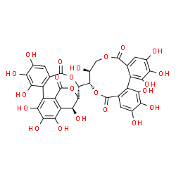 ChemSpider 2D Image | (14S,19S)-14-[(7S,8S)-1,2,3,8,13,14,15-Heptahydroxy-5,11-dioxo-5,8,9,11-tetrahydro-7H-dibenzo[g,i][1,5]dioxacycloundecin-7-yl]-2,3,4,7,8,9,19-heptahydroxy-13,16-dioxatetracyclo[13.3.1.0~5,18~.0~6,11~]
nonadeca-1(18),2,4,6,8,10-hexaene-12,17-dione | C34H24O22