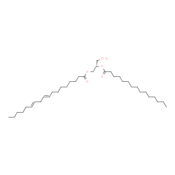 ChemSpider 2D Image | (2S)-3-Hydroxy-2-(pentadecanoyloxy)propyl (9E,12E)-9,12-octadecadienoate | C36H66O5