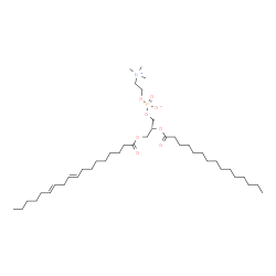 ChemSpider 2D Image | (2R)-3-[(9E,12E)-9,12-Octadecadienoyloxy]-2-(pentadecanoyloxy)propyl 2-(trimethylammonio)ethyl phosphate | C41H78NO8P